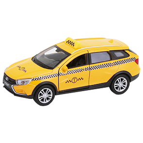 Игрушка модель машины 1:34-39 Lada Vesta Sw Cross Такси (Welly, 43763TI)